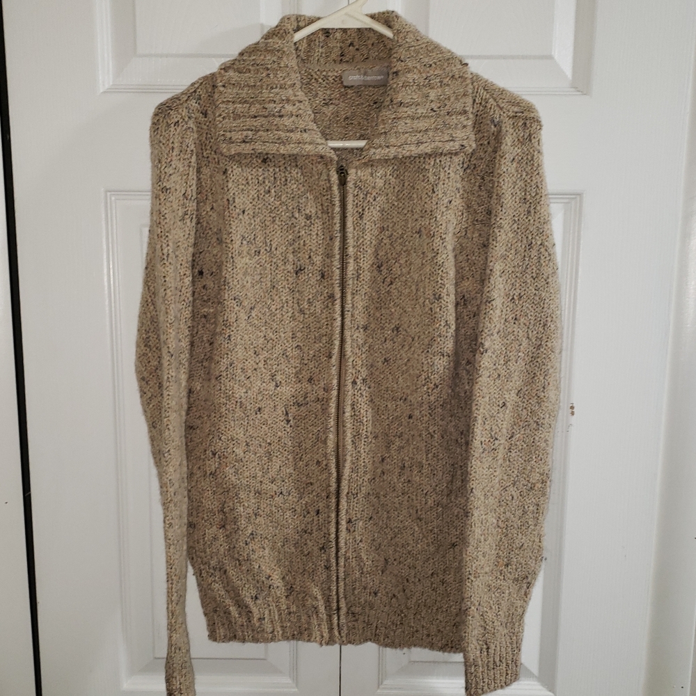 Croft & Barrow Brown Zip Up Sweater